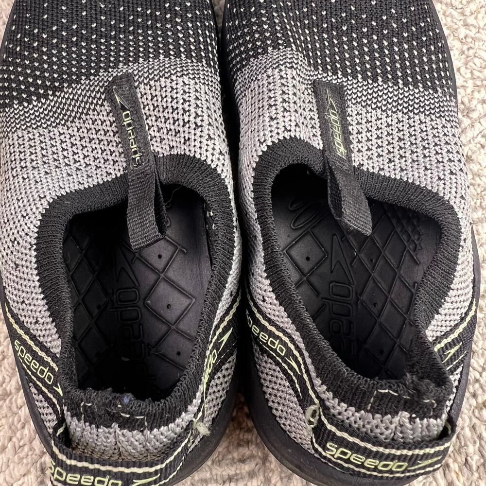 Speedo Surfknit Pro Water Shoes, Black Gray, Knit Mesh, Slip-On Aqua Sneakers - Picture 6 of 9